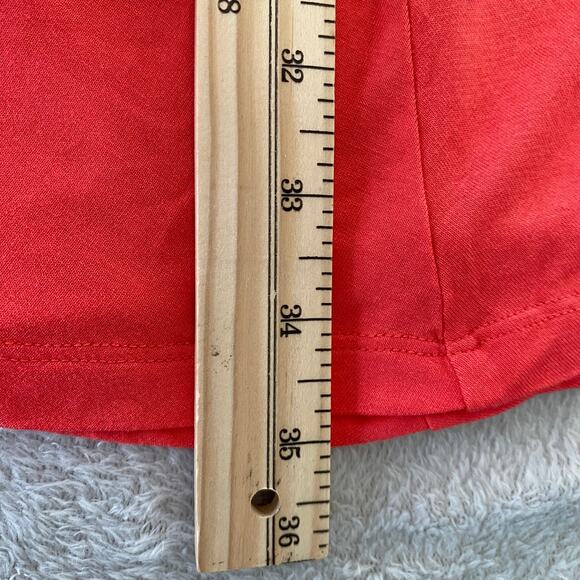 Ann Taylor High Waisted Maxi Skirt Women XL Coral Swing Flare Drapey Stretch - Picture 8 of 8